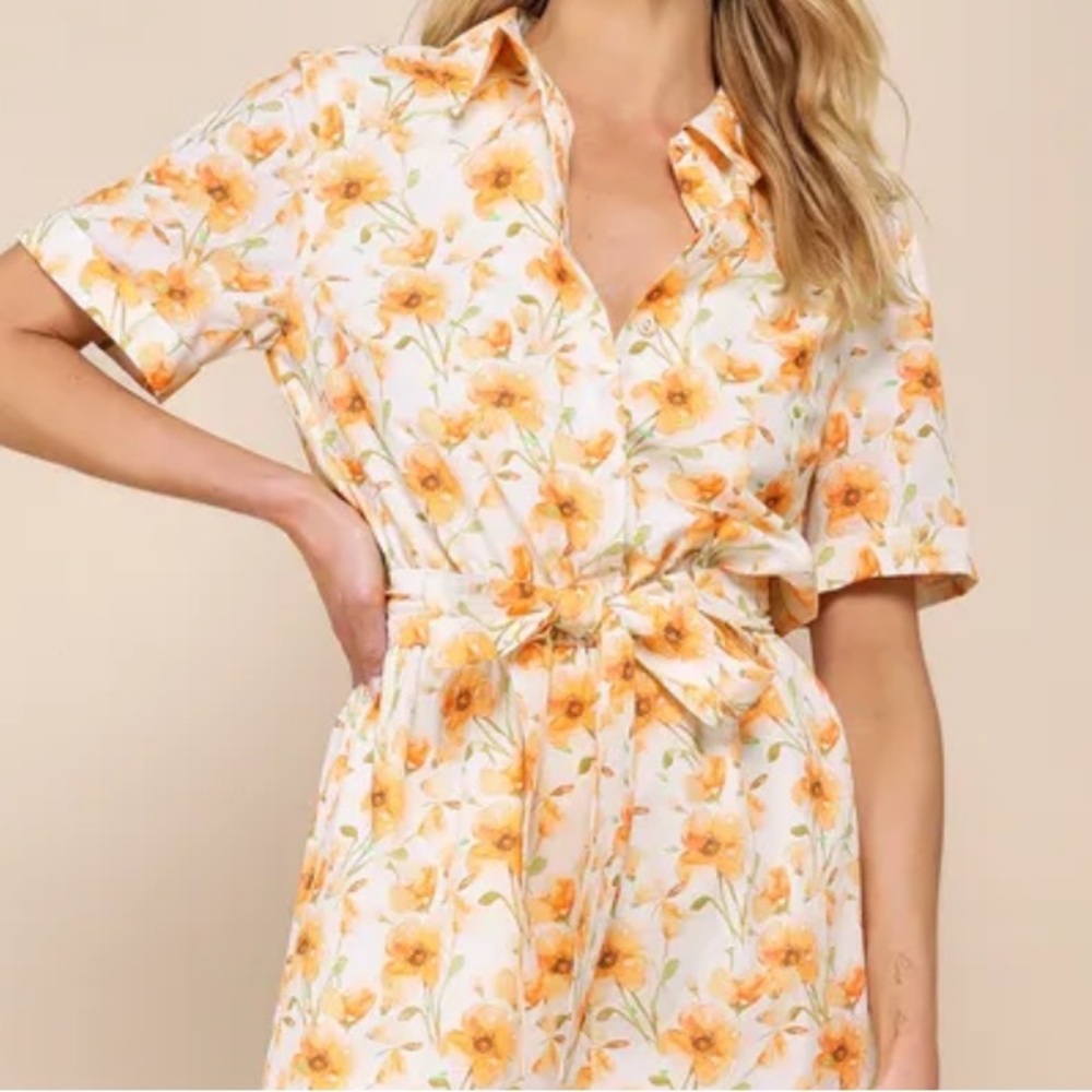 Yellow floral romper